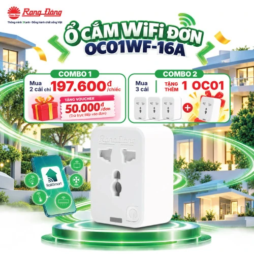 (Siêu SALE) Ổ cắm Wifi đơn OC.01.WF 16A